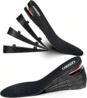 4 Layer Air Cushion Height Increase Insoles, Adjustable Shoe Lifts, Trimmable for Men US 6.5‑7.5 Women US 8.5‑9.5