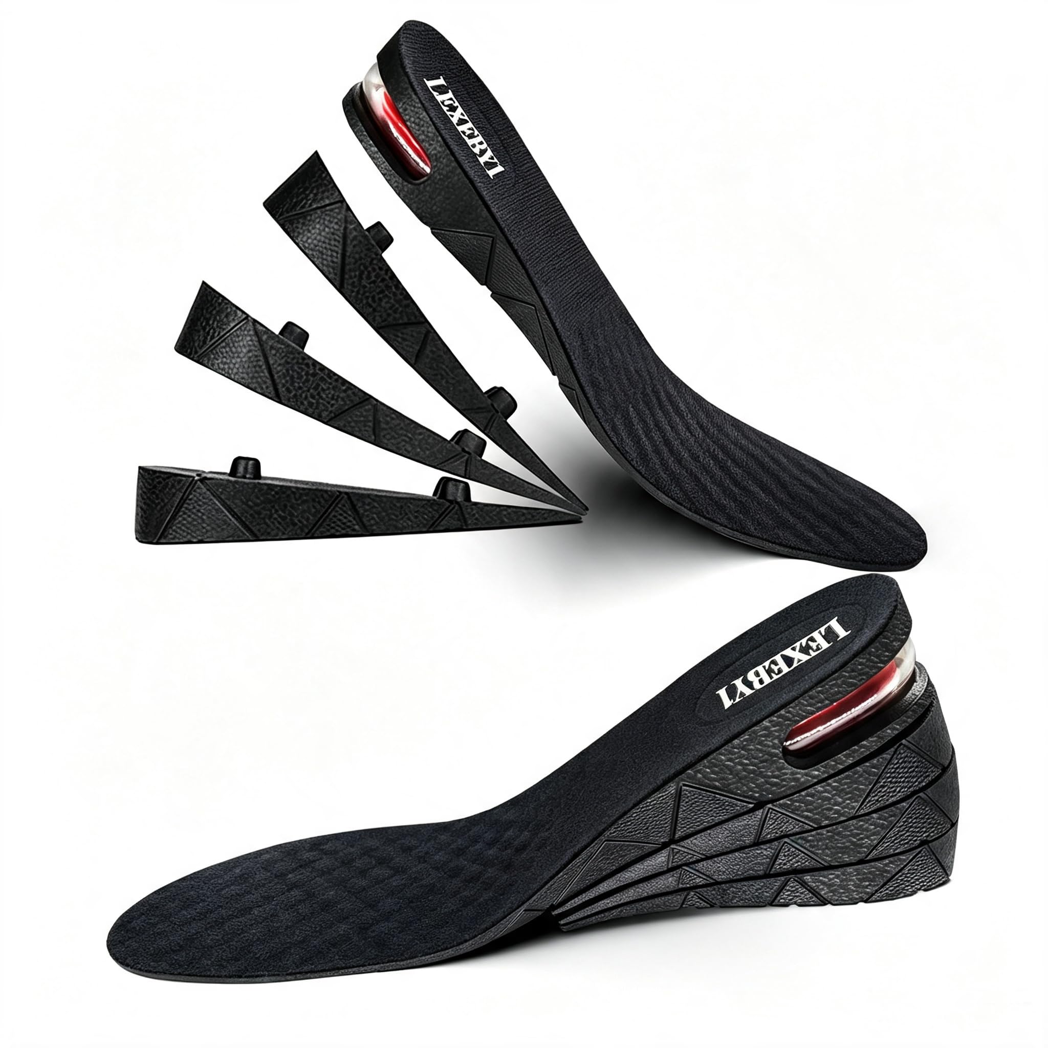 4 Layer Air Cushion Height Increase Insoles, Adjustable Shoe Lifts, Trimmable for Men US 6.5‑7.5 Women US 8.5‑9.5