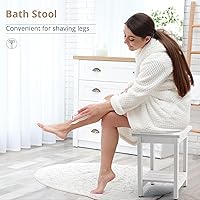 Vista 3 de LUE BONA Shower Bench Seat, White HDPS Shower Benches for Inside Shower, Waterproof Shower Stool for Shaving Legs Foot Stool for Spa Bathroom
