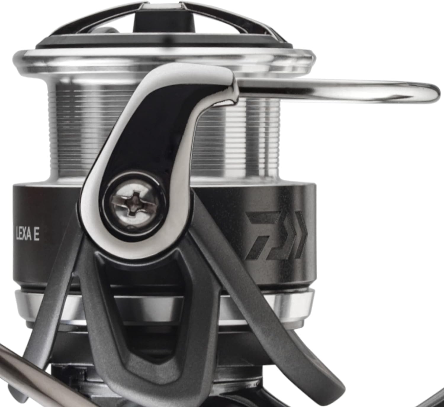 Close-up of Daiwa Lexa E LT 5000S-C spool and bail arm