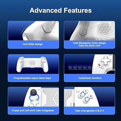 Vista 8 de DongBlitz - Controlador de juegos móvil para iPhone 17/16/15 Serie y Android (USB-C) Conecta y juega - Reproducción remota para PS/Xbox/PC, Juego