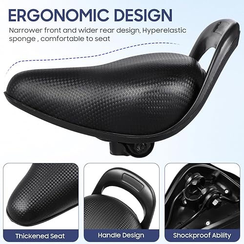 Miniatura 7 de Sillín de bicicleta de 12/14/16 pulgadas: asiento de bicicleta suave - Cómodo cojín de sillín de bicicleta para niños y niñas, bicicleta de