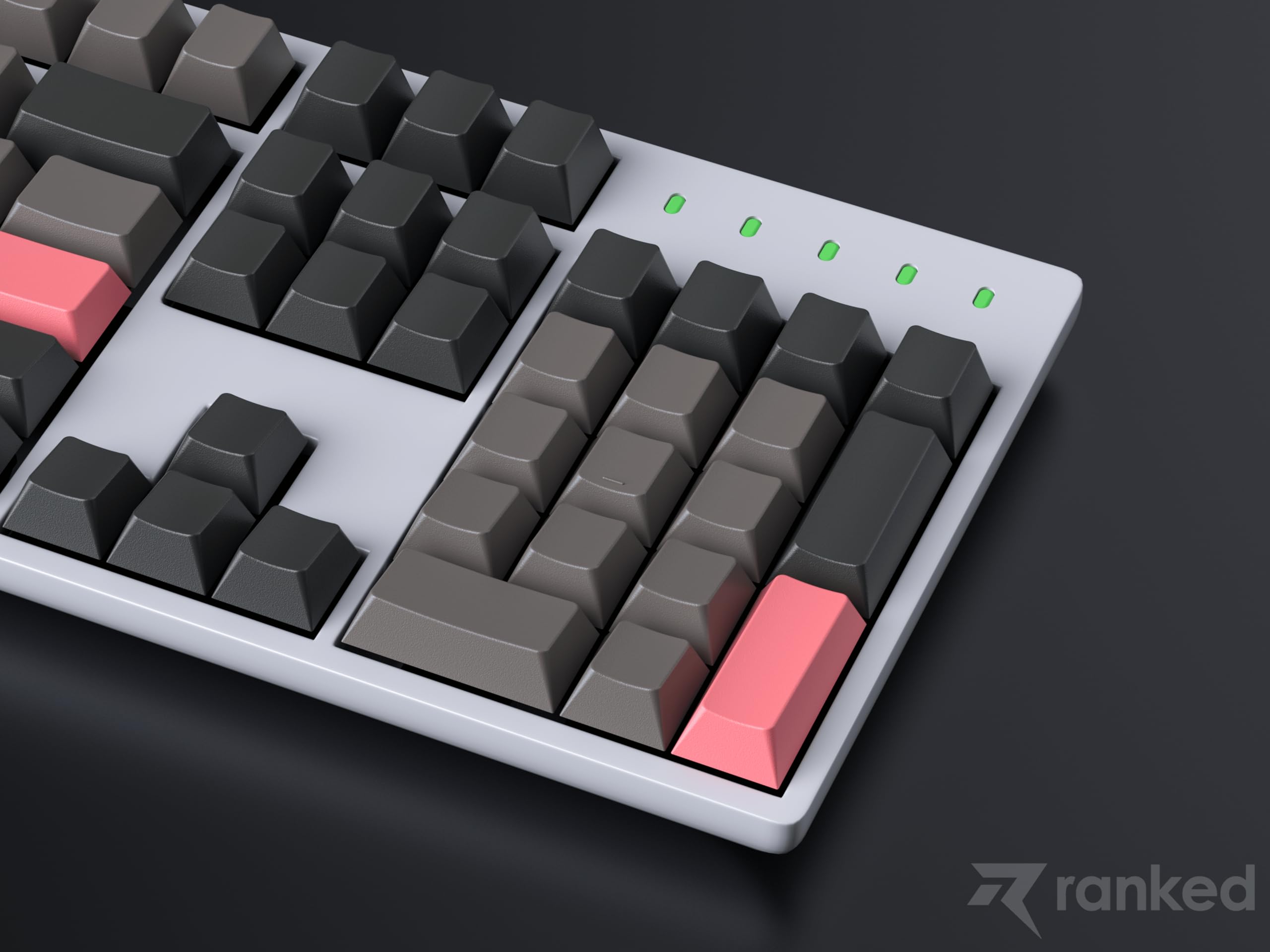 Ranked Set de Touches Vierges | 1.4 mm Thick PBT | Profil Cherry pour Clavier Mécaniques (Dolch, 139 Touches)