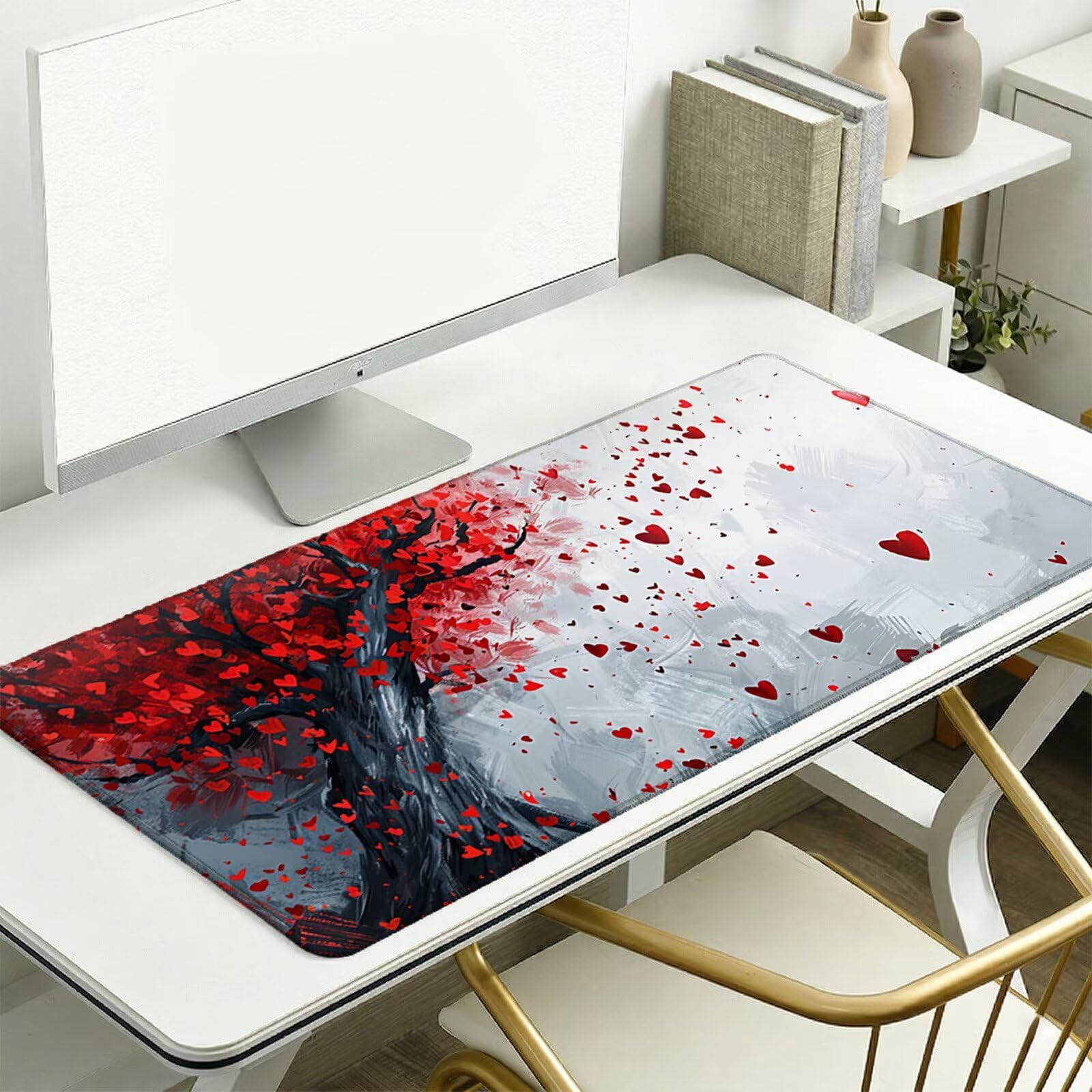Alfombrilla Escritorio Grande 1200 x 600 x 3 mm, Alfombrilla Ratón Gaming XXL, Árbol De La Vida Tapete de Ordenador con Base Antideslizante y Bordes Reforzados, Impermeable Desk Mat (Paisaje) L-x6966