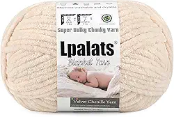 Fio de cobertor de bebê para crochê – 1 pacote de fio de chenille super fofo de 300 g para tricô à mão, fio de pelúcia super volumoso de 100 m para cobertores aconchegantes e amigurumi (1, cáqui)