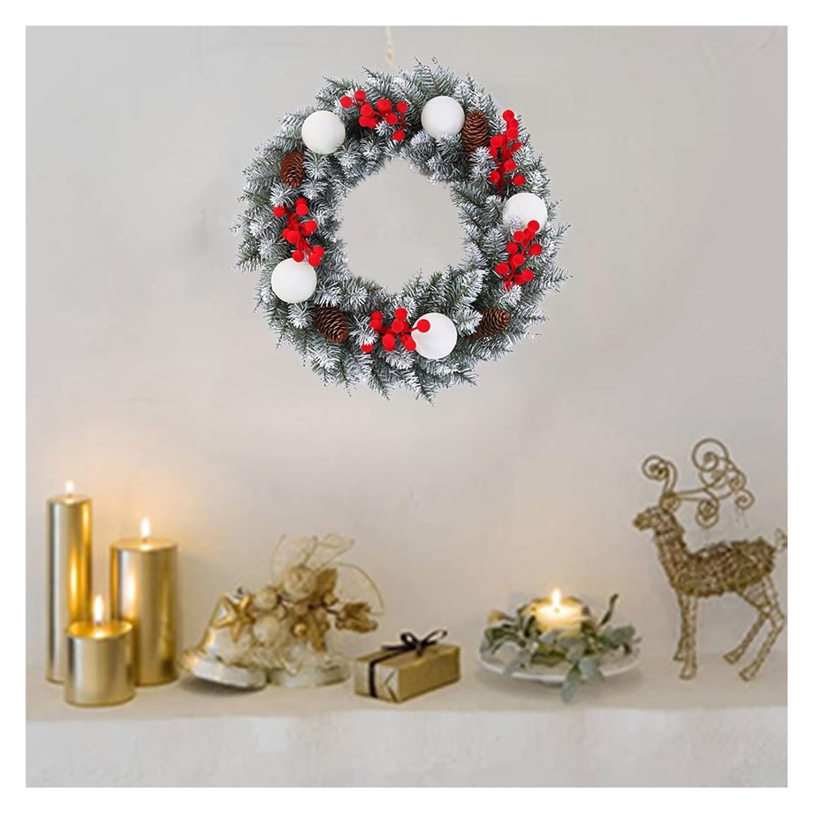 ghirlanda natalizia, 2 pezzi artificiali for ghirlande for porte d'ingresso e decorazioni for alberi(Roze,30cm)