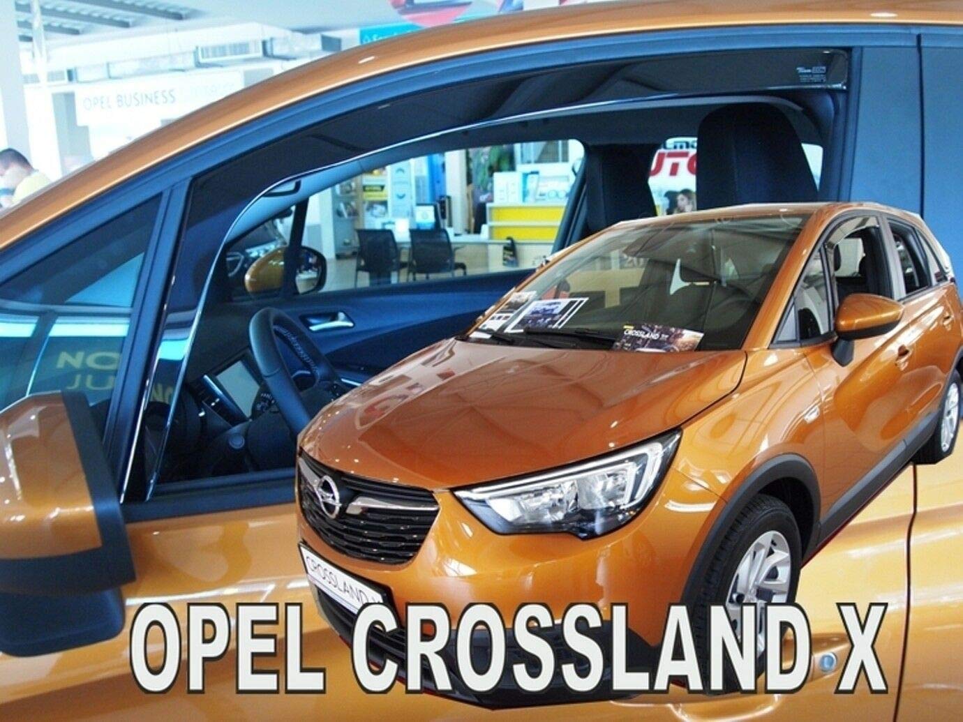 J&J AUTOMOTIVE Deflettori d'Aria per Opel Crossland X Dal 2017, Set da 2 Pezzi, Nero Fumé Oscurato Heko