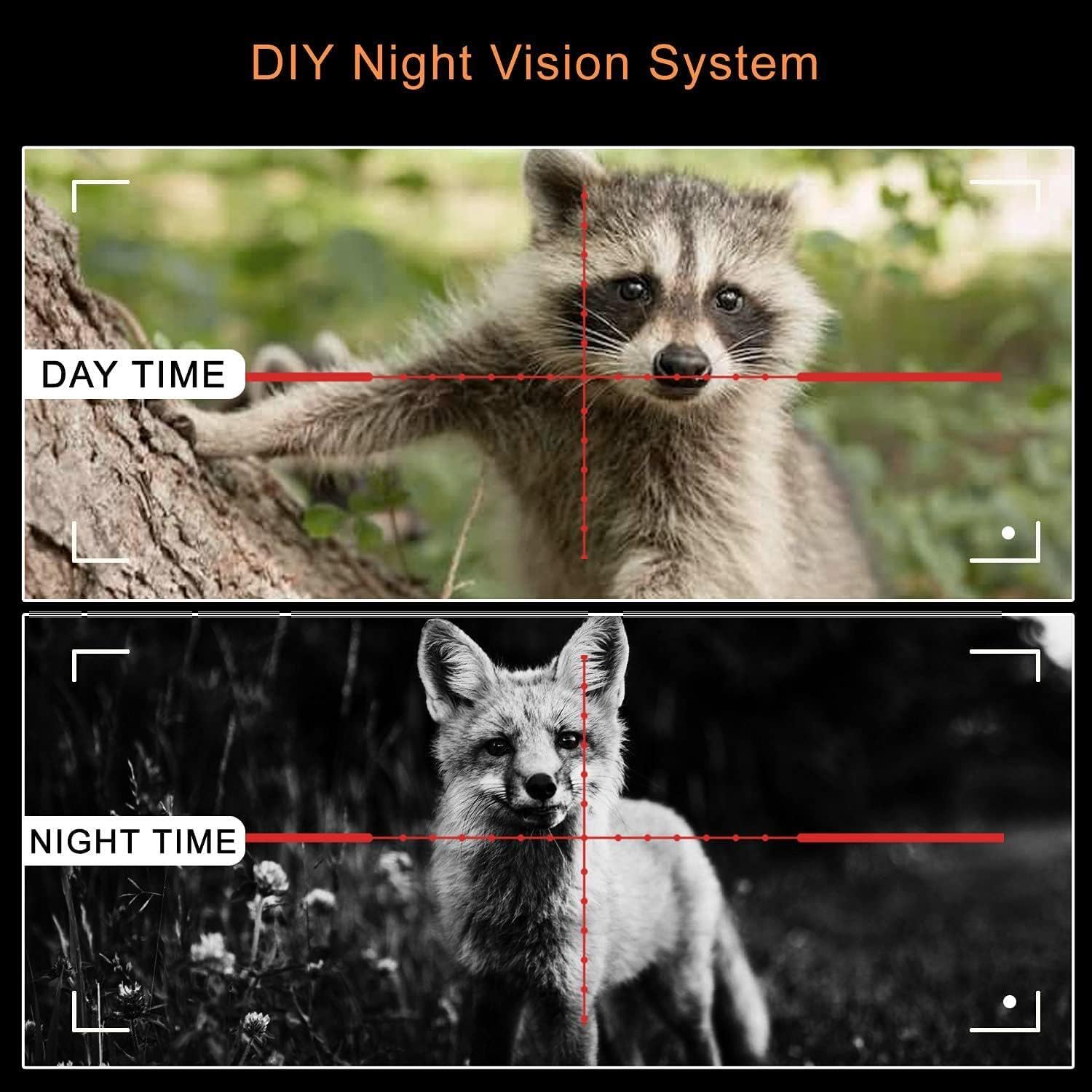 KinZon Lunette de Vision Nocturne HD de Chasse Professionnelle, Carte SD 32G Incluse, Infrarouge HD 720P avec écran de 4,3 Pouces.