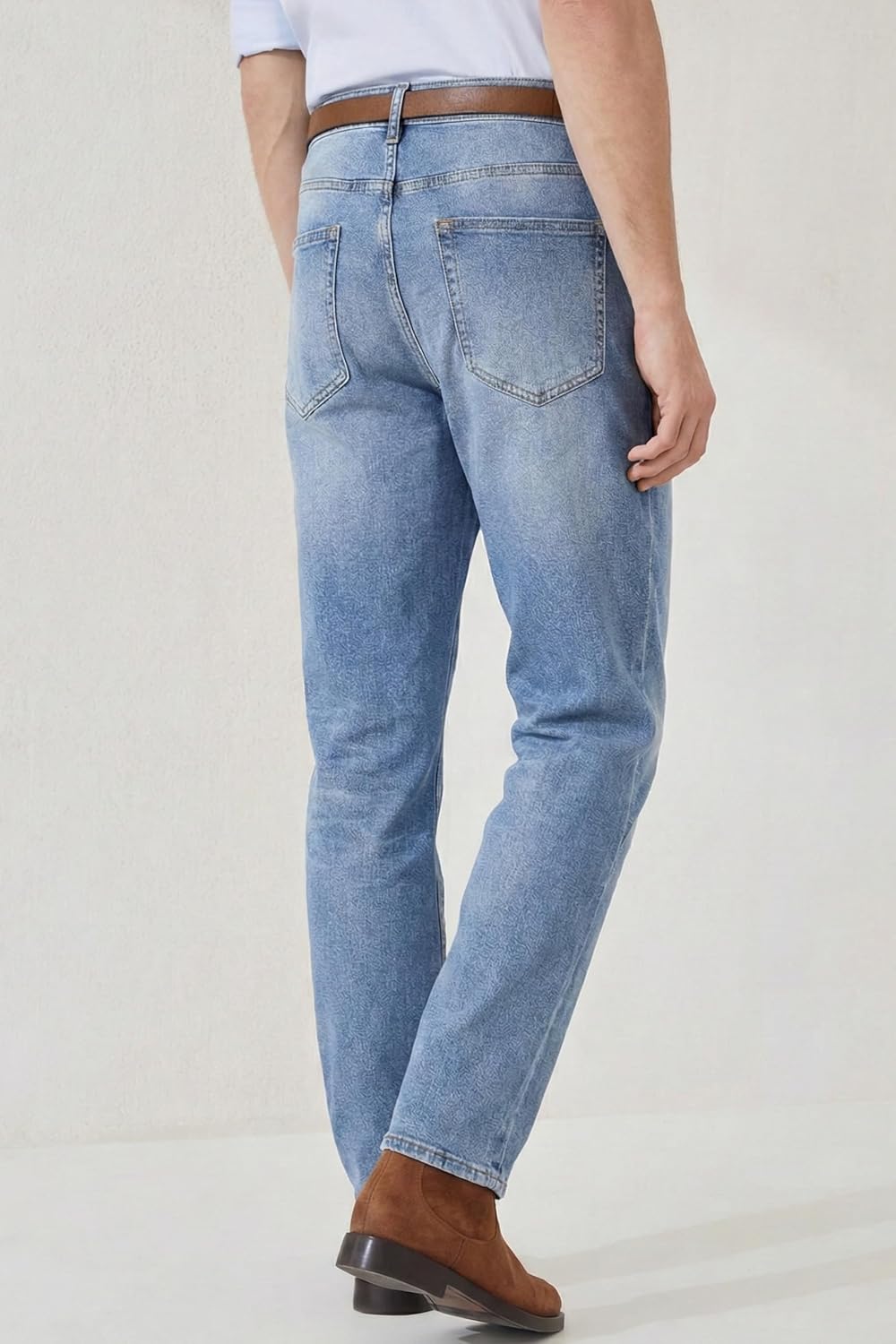 Men's Slim Fit Stretch Jeans - Casual Taper Denim Pants for Everyday Work and Daily Wear, All Season Comfort