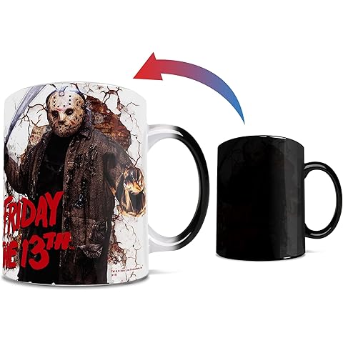 Friday the 13th - Jason Voorhees - Welcome to Camp Crystal Lake - One 11 oz Morphing Mugs Color Changing Heat Sensitive Ceramic Mug – Image Revealed When HOT Liquid Is Added!