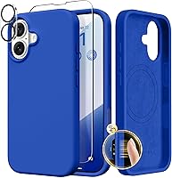 Vista 14 de GONEZ Funda de silicona para iPhone 14 Pro Max, compatible con MagSafe, con protector de pantalla + protector de lente de cámara, silicona líquida a