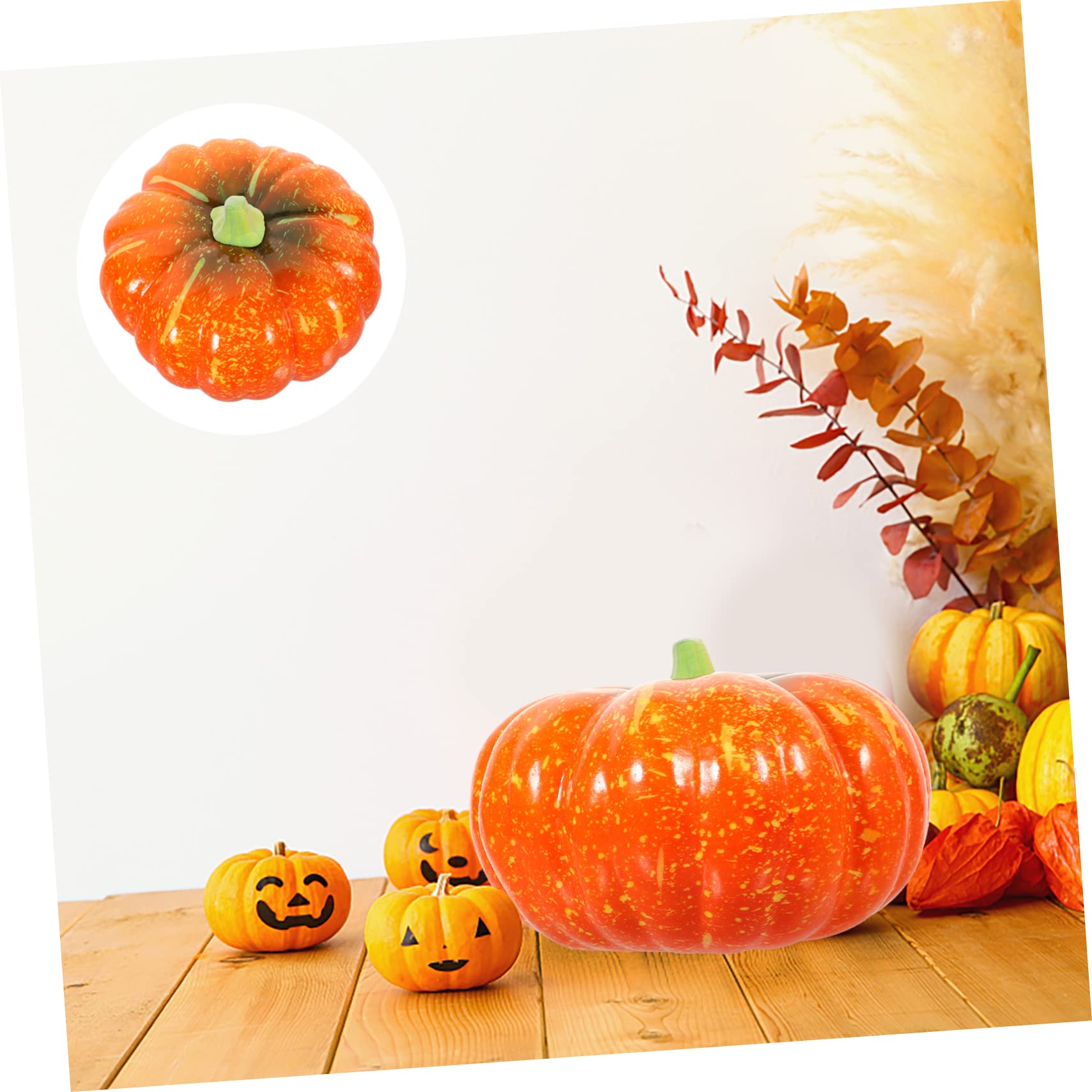 Abaodam 2stücke Halloween Kunstkürbis Deko Simulierter Schaum Kürbis Für Halloween-Party Leicht Und Bruchsicher Für Festliche Stimmung Und Dekoration Drinnen Und Draußen