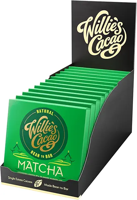 Willie's Artisan Matcha White Chocolate Bar - Ceremonial Grade Green Tea - 50g