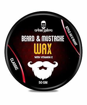 UrbanGabru Beard & Mustache Wax (50 gm) for Strong Hold | Natural Beard Wax | Enriched with Vitamin E & Omega-3 | Gives Natural Shine - image, photos