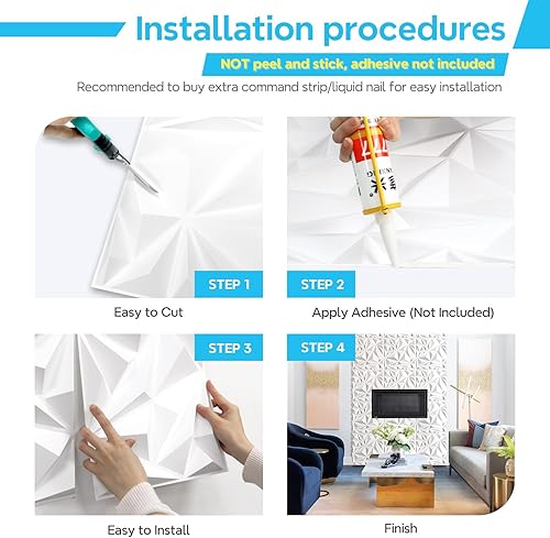 Miniatura 7 de STICKGOO Paneles de pared 3D de diamante, paneles decorativos plateados cepillados para decoración de pared interior, paneles de pared de PVC para