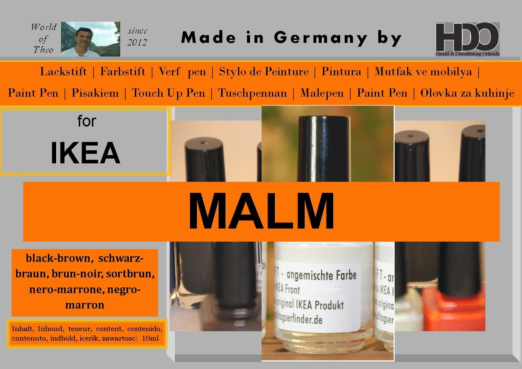 HDO Colouring Pen Touch Up Pen for IKEA Malm Black-Brown