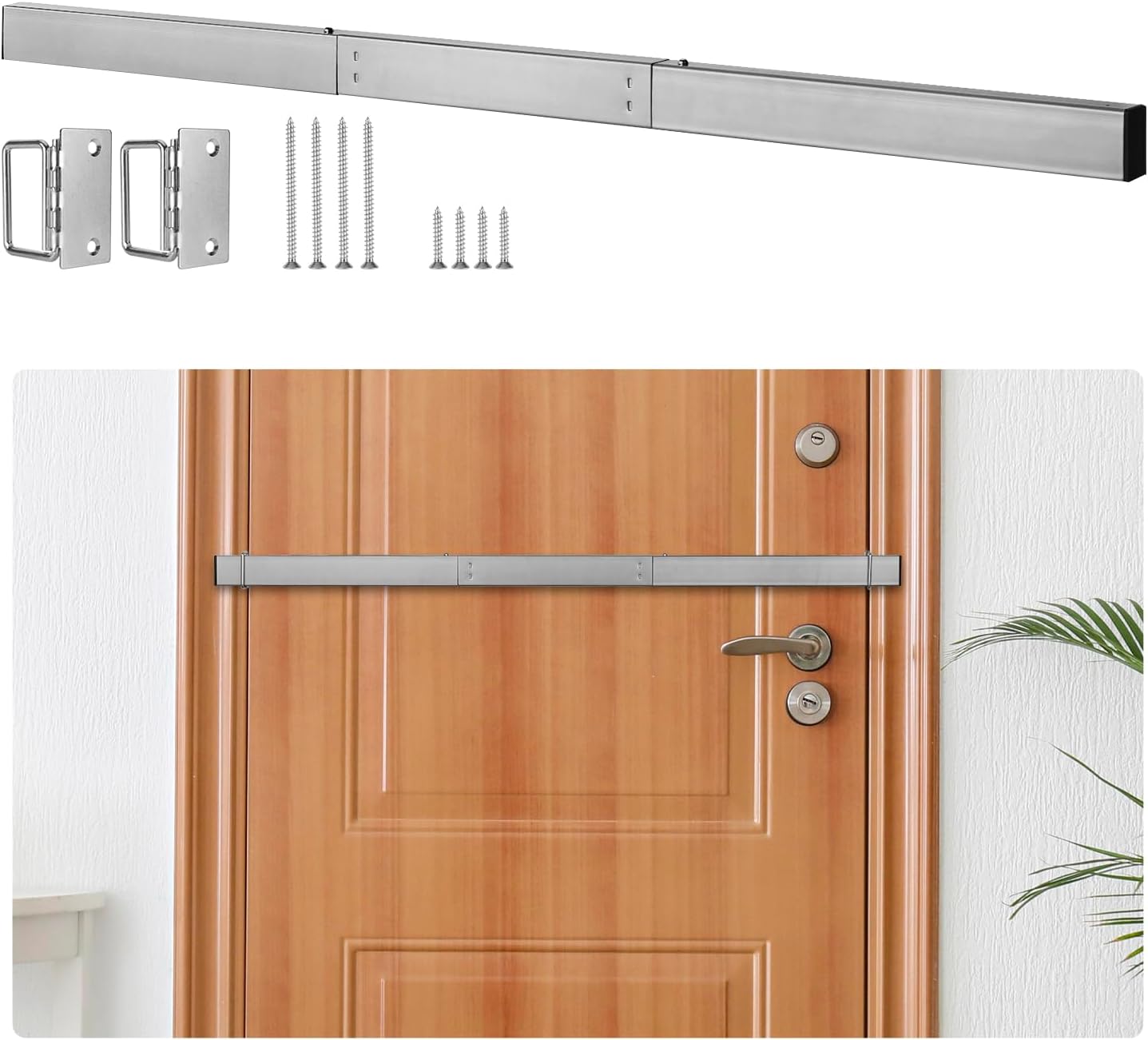 Door Security Bar Barricade Brackets Kit Set Door Stopper Home Defense Security Devices for Front Door