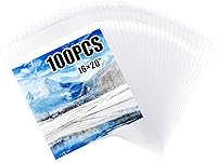 Vista 1 de Patelai 100 bolsas de almacenamiento transparentes sin ácidos, de 16 3/8 x 20 1/8 pulgadas, de plástico resellable, autoadhesivas, con cierre