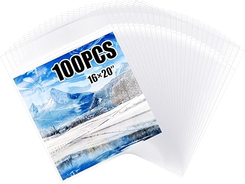 Patelai 100 bolsas de almacenamiento transparentes sin ácidos, de 16 38 x 20 18 pulgadas, de plástico resellable, autoadhesivas, con cierre
