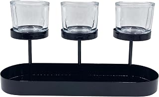 Decorative Black Metal Tealight Candle Holder, 6 Inch Votive Centerpiece for Table, Wedding, Centerpiece, Gothic, Farmhouse, and Home Decor