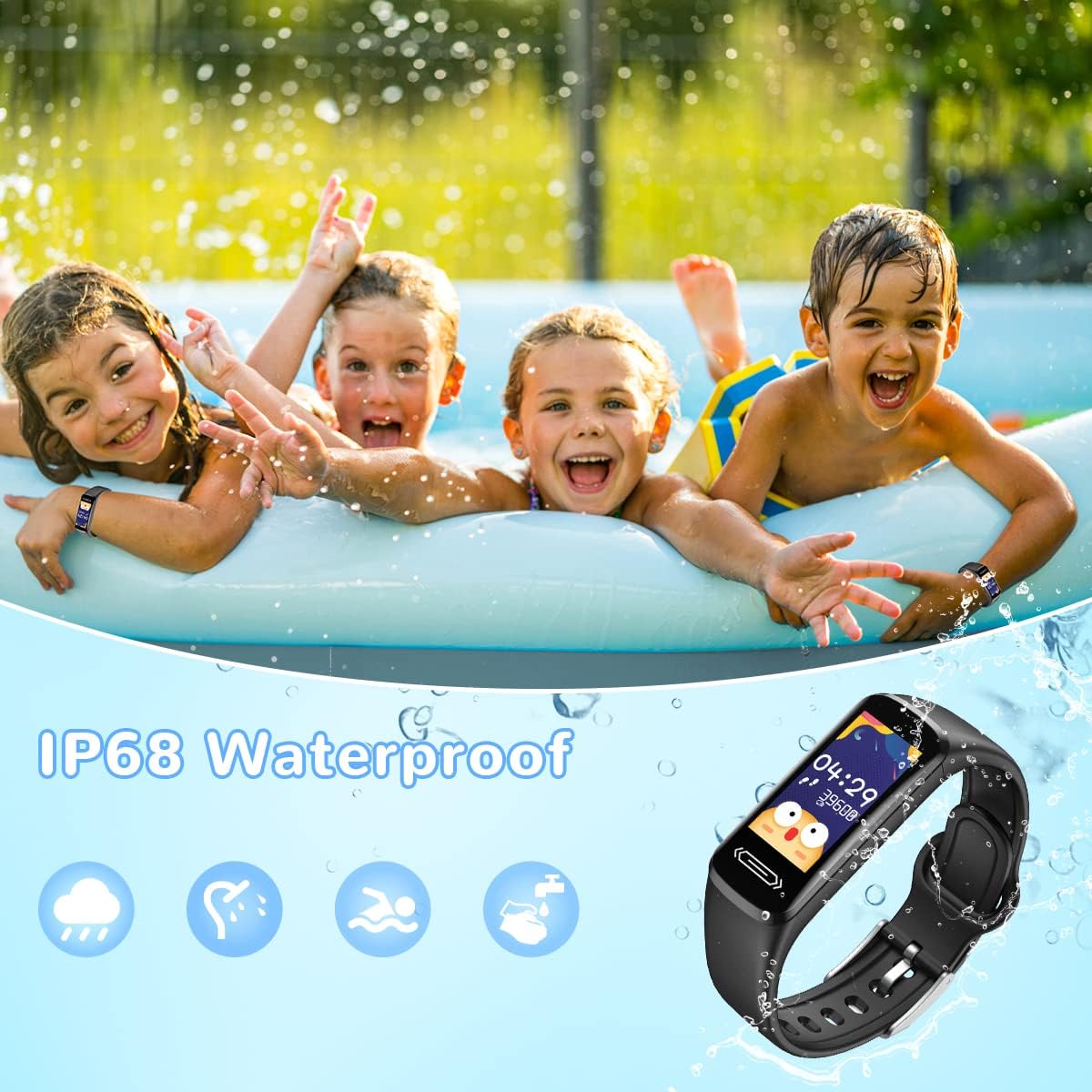 Smartwatch Fitness Orologio Bambini Digitale: Bambino Bambina IP68 Impermeabile Bluetooth Smart Watch Cardiofrequenzimetro da Polso Tracker Contapassi Conta Calorie nuotare sportivo per iOS Android Smartwatch Fitness Orologio Bambini Digitale: Bambino Bambina IP68 Impermeabile Bluetooth Smart Watch Cardiofrequenzimetro da Polso Tracker Contapassi Conta Calorie nuotare sportivo per iOS Android