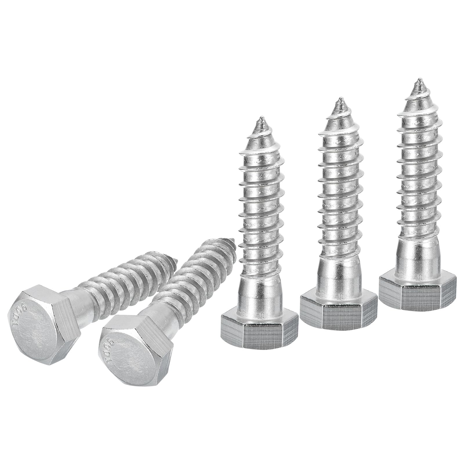 DTGN 1/2" x 2" Hex Lag Bolts, 5 Pack, for Woodworking Furniture