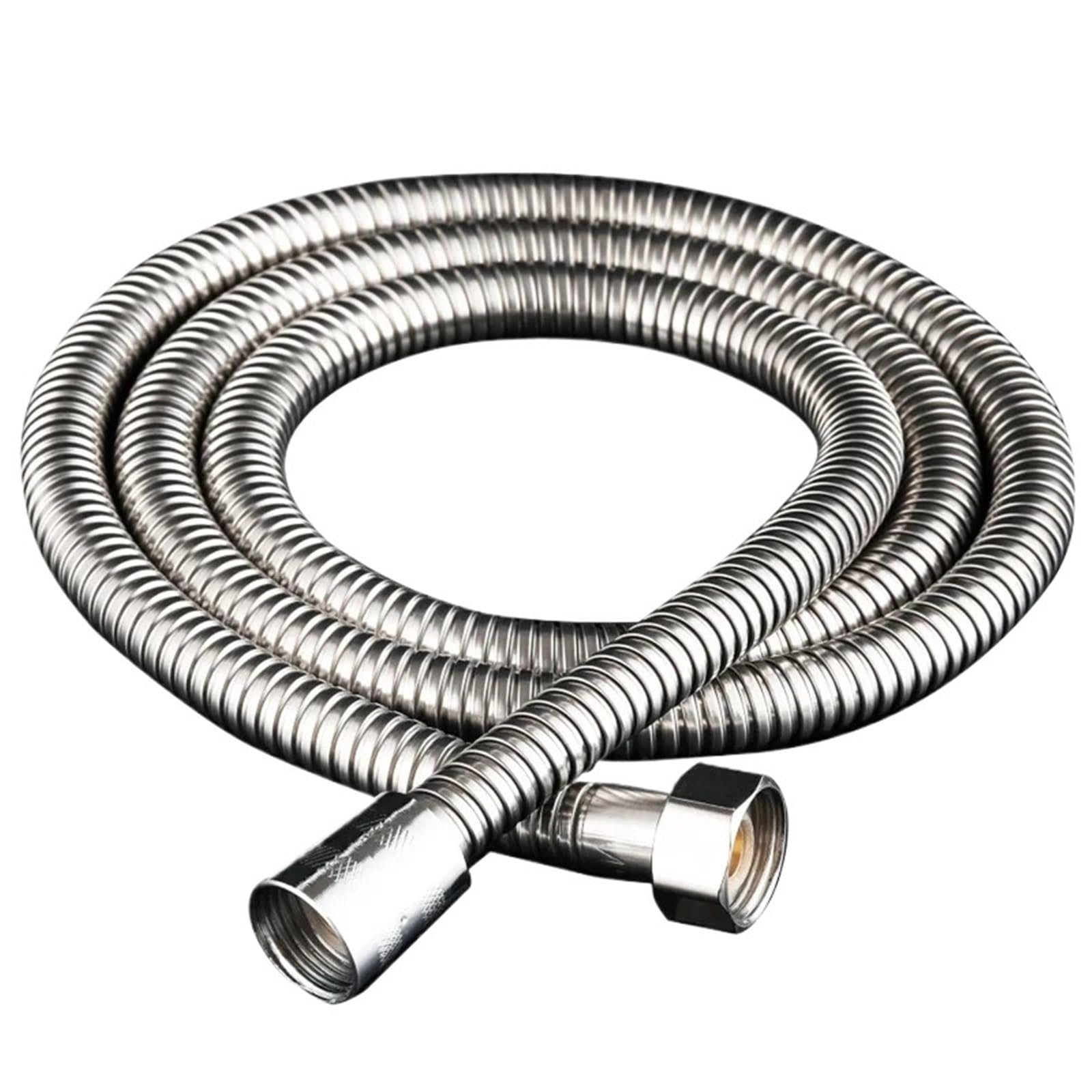 Shower Hose Stainless Steel 304 Corrugated Pipes for Shower and Bathroom 1.5m 2m Silver Black(Silver,2m)