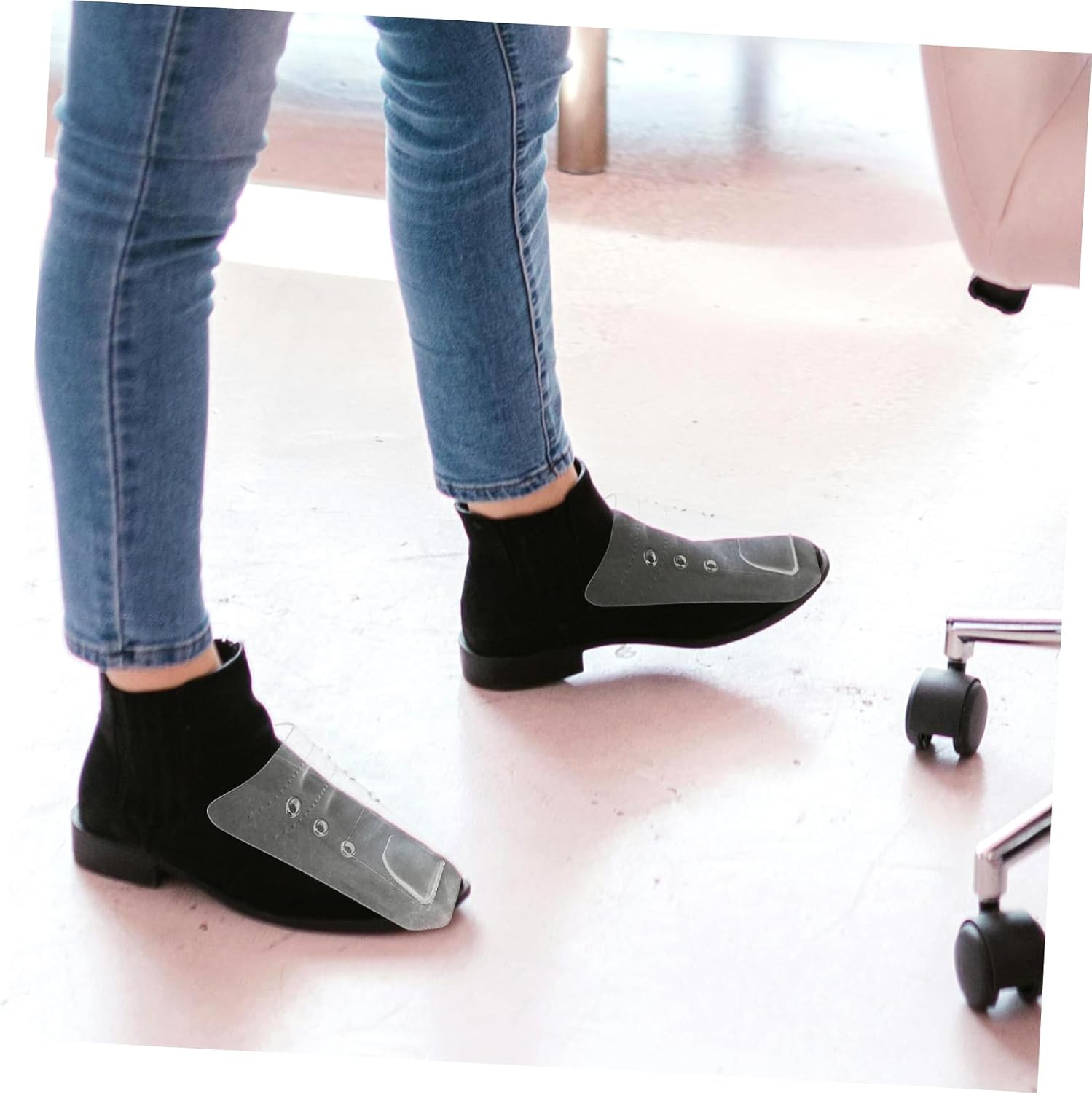 Vaguelly Transparent Hair Stylist Shoe Covers Anti-Slip Haircut Foot Protection for Barbers Breathable Shoe Covers for Indoor Salon Use Prevents Cuts and Punctures
