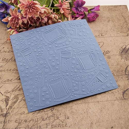 Miniatura 4 de arriettycraft Botella de vino Fondo de cerveza Carpetas de grabación en relieve de plástico para hacer tarjetas, diario, álbumes de recortes o