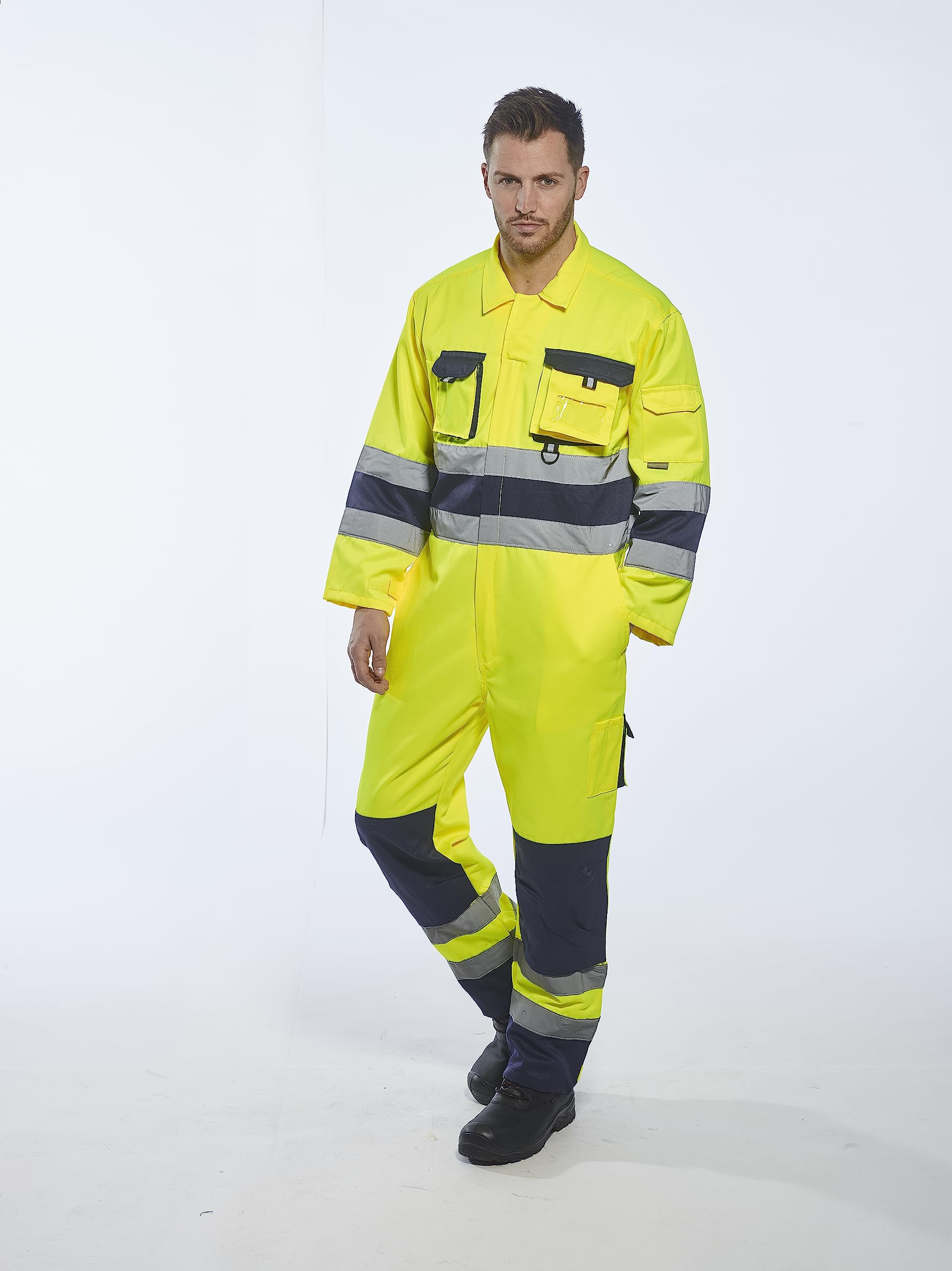 Portwest TX55 Kombinezon ostrzegawczy Nantes, Żółty/Granatowy, Rozmiar XL