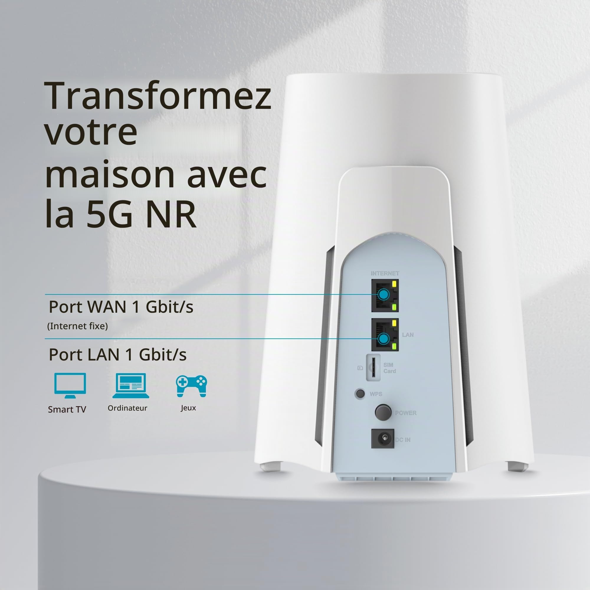 D-Link G530 Routeur Wi-FI 6 5G NR AX3000 avec Vitesses 5G allant Jusqu’à 2,6 Gbps, Wi-FI 6, Ports WAN et LAN Gigabit, basculement WAN, WPA3, VPN, VLAN, déverrouillé pour Tous Les réseaux/opérateurs.