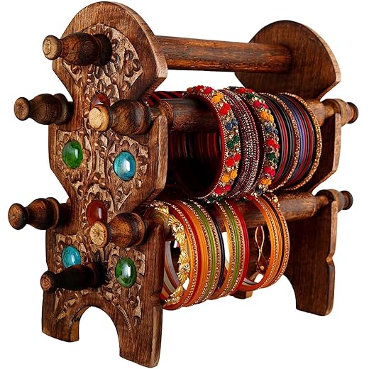 I WOOD ART Wooden Bangle Stand 4-Rod