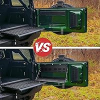 Vista 3 de Mesa plegable para puerta trasera de Ford Bronco, mesa plegable de acero para puerta batiente, estante de carga negro compatible con Ford Bronco