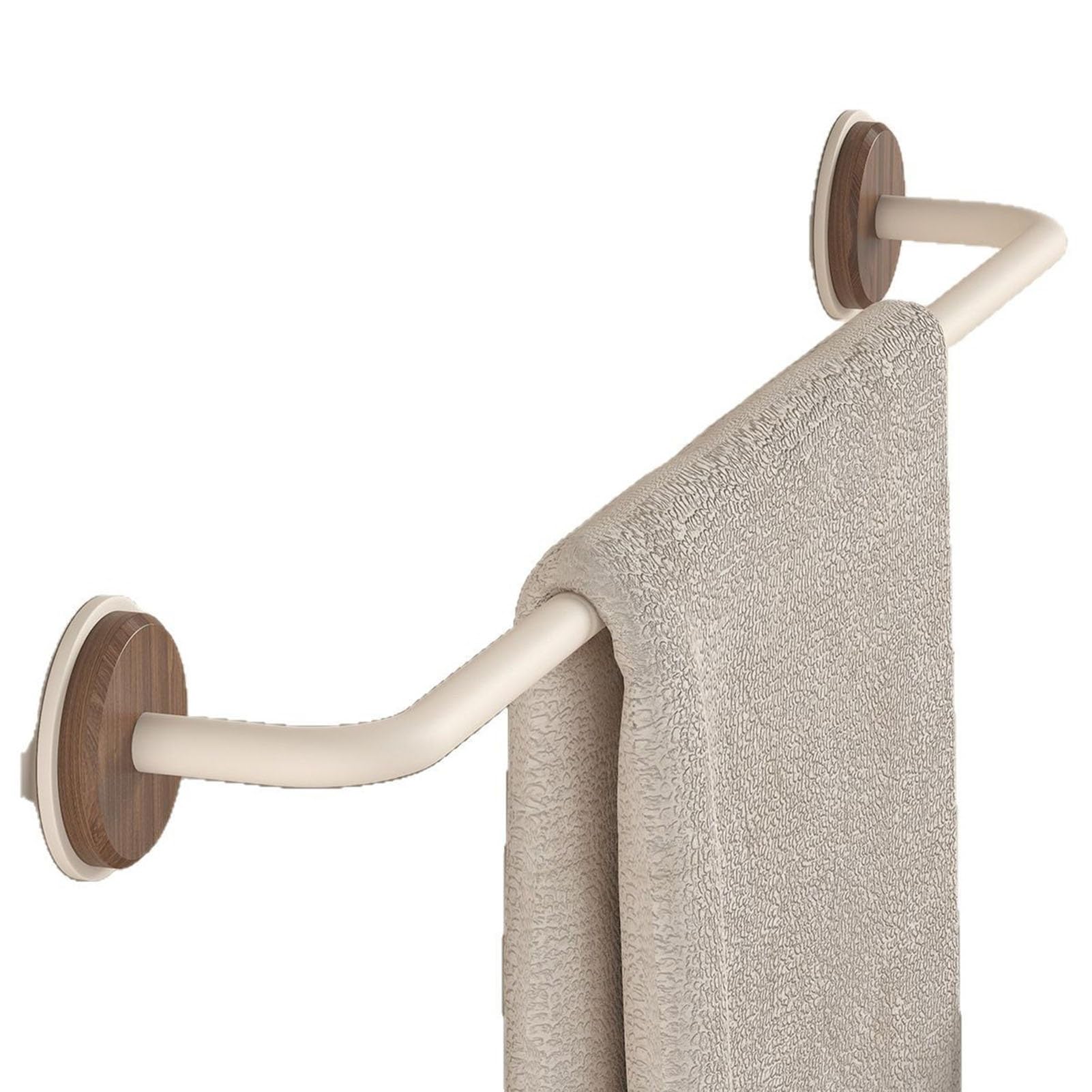 Single Towel Rail Wall Mounted Bathroom Rack Drilling Installation Bar For Kitchen Rustproof(60cm)