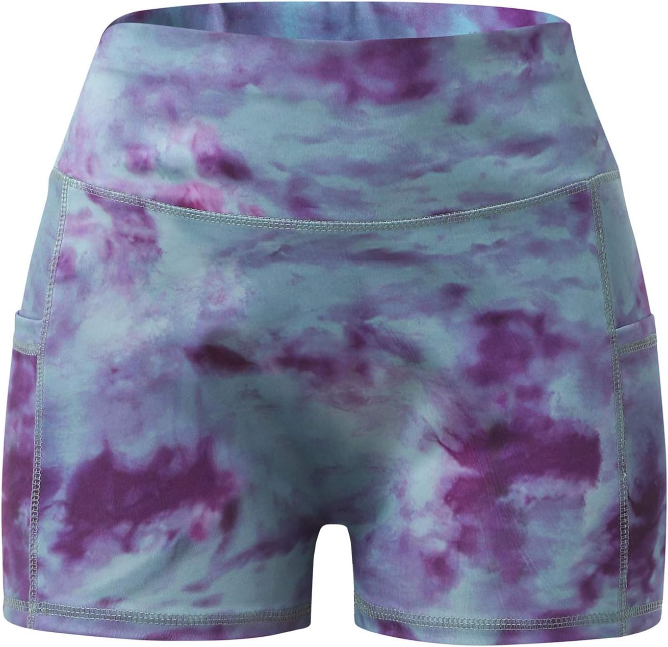 Pocket Tie-Dye Yoga Hip-Lift Women's Short Fitness Cropped Pants High-Waist Yoga Pants