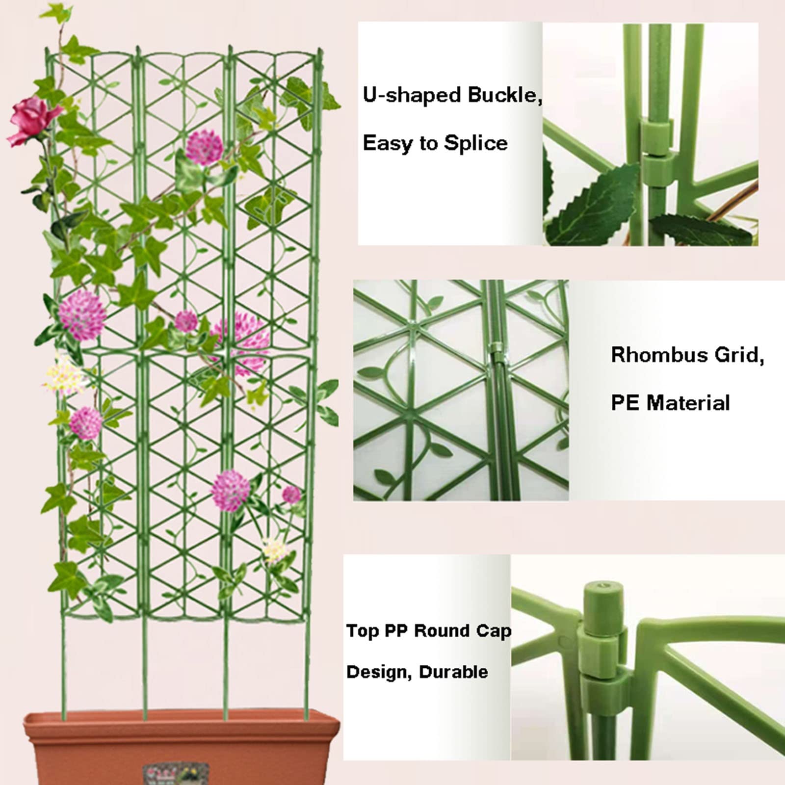 Treillis De Jardin pour Plantes Grimpantes, Cadre d'escalade De Clôture Extérieure 90cm 120cm 150cm avec Grille PE, pour Vignes De Lierre Rose Fleur Végétale, Vert (Size : 120x45cm(47.2x17.7in))