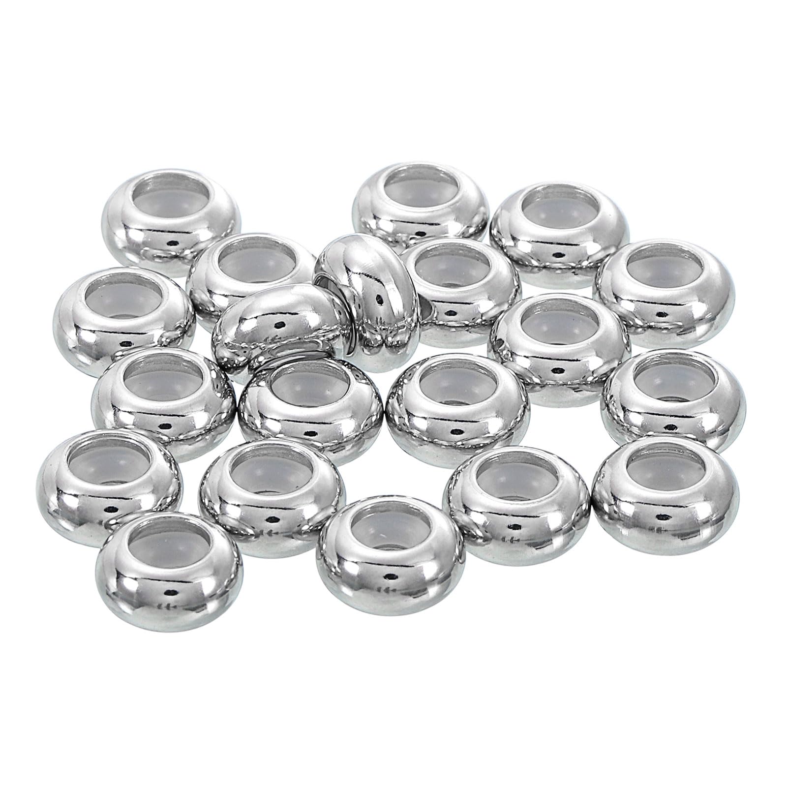 Perles d'espacement en acier inoxydable durable 9 x 3 mm pour joaillerie
