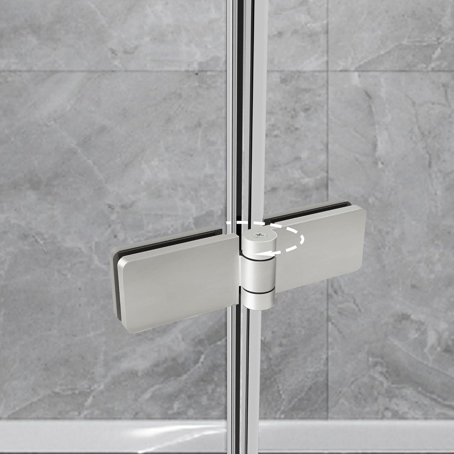Bathroom Frameless Hinged Foldable Tub Door, Shower Glass Door 43 * 58” Shower Screen Panel with Tempered Glass (6mm), Fixed Clamps Included, Polished Silver