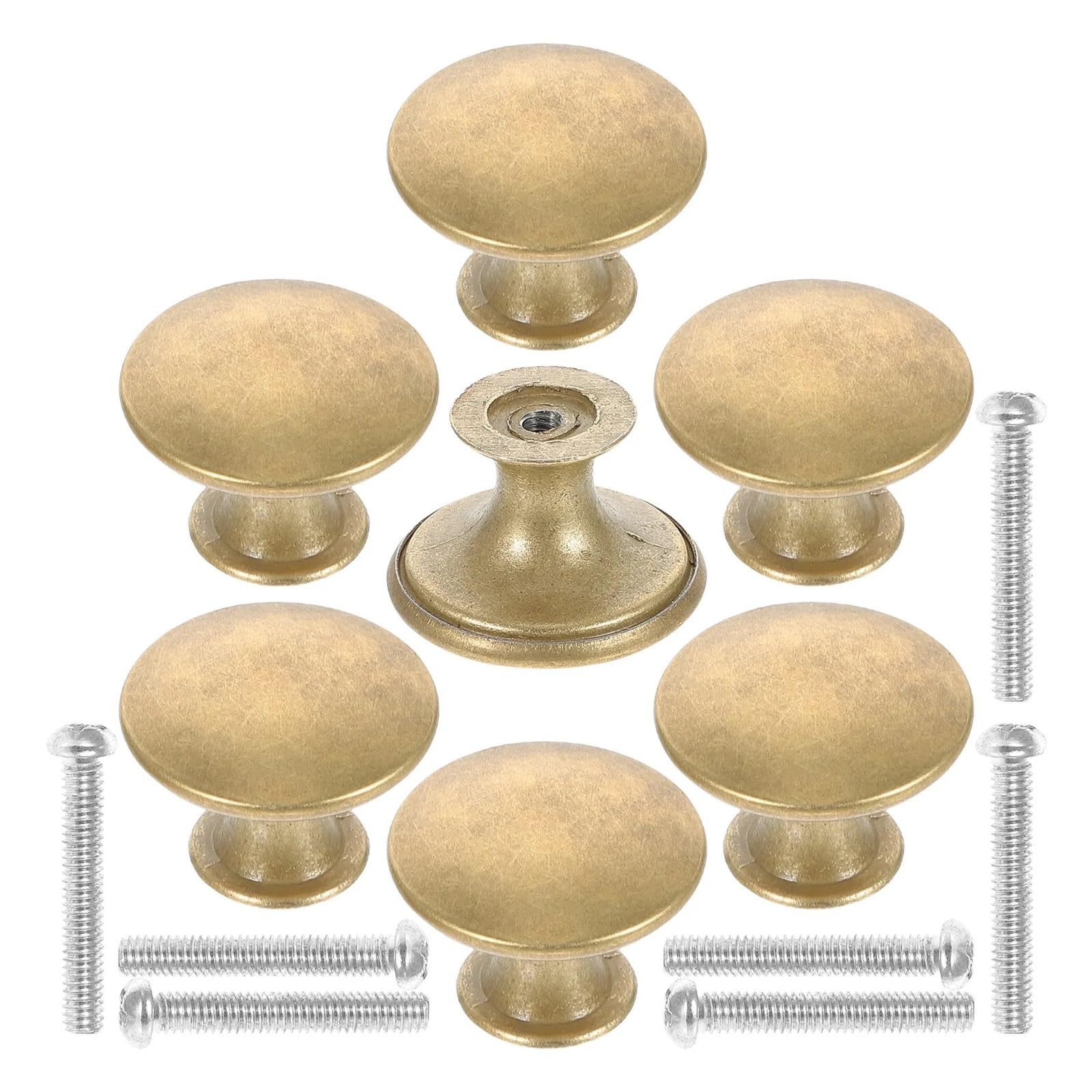 Xavren One Color Round Cabinet Knobs 15Pcs Brass Round Drawer Cabinet Knobs With Screws