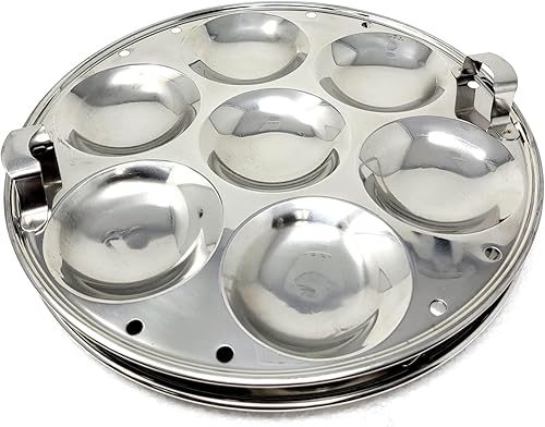 Miniatura 5 de Tabakh Ckitze Multi Kadai de acero inoxidable con placa de vapor, mini placa Idli, 2 placas Idli, 2 placas Dhokla, aptas para inducción