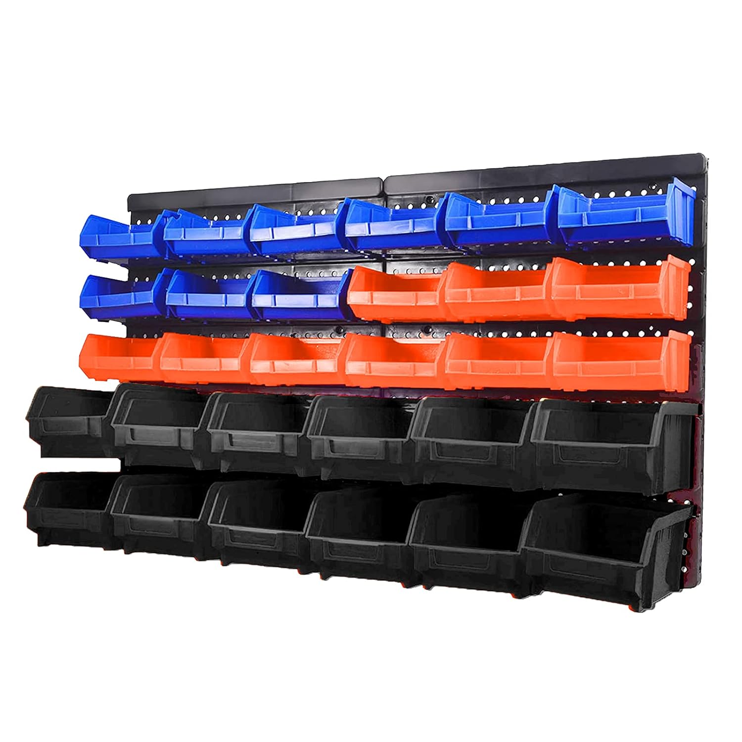 WISION Wall Mounted Parts Organizer Bins, 30PC Storage Bins Parts Rack Tool Organizer Bins Shop