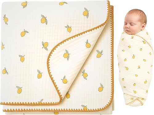 Jack & Jill & Baby Manta de muselina de 4 capas, 100% algodón, suave, transpirable, 43 x 43 pulgadas, ligera, multiuso, ideal para envolver,