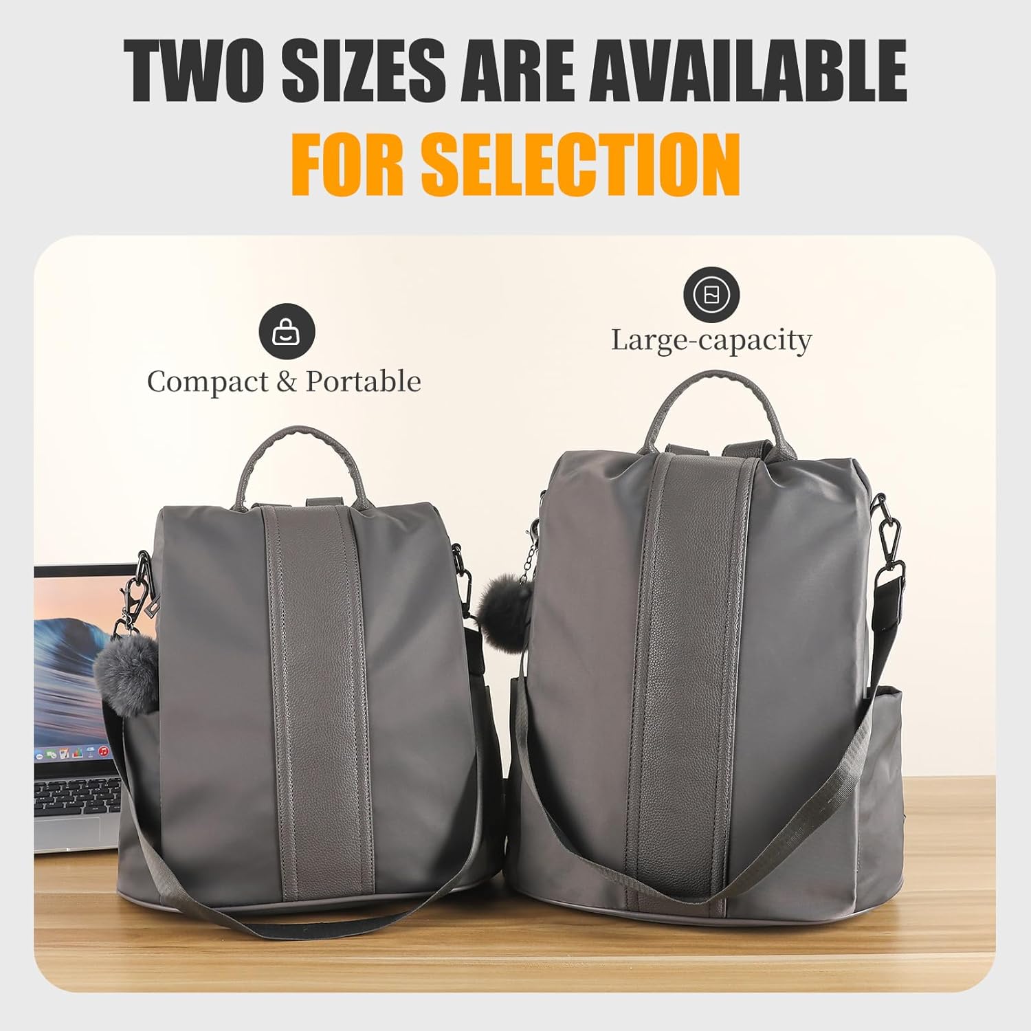 PINCNEL Women Backpack Purse Waterproof Nylon Anti-theft Rucksack Lightweight Shoulder Bag - Image 8