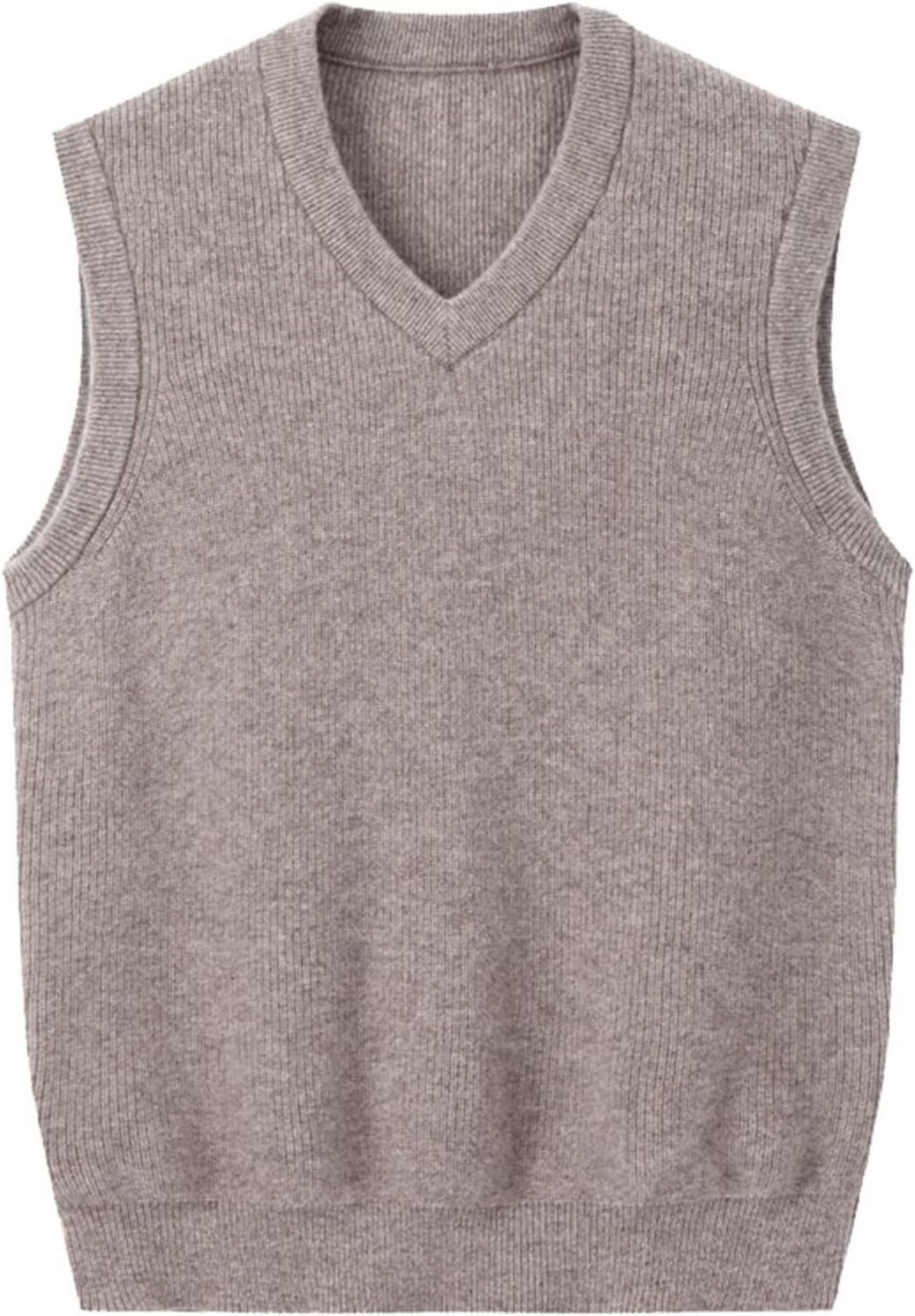 HNVAVQ Men's Sweater Vests 100% Cashmere V-Neck Knitwear Jumper Business Waistcoat Sleeveless Pullover Warm Gilet