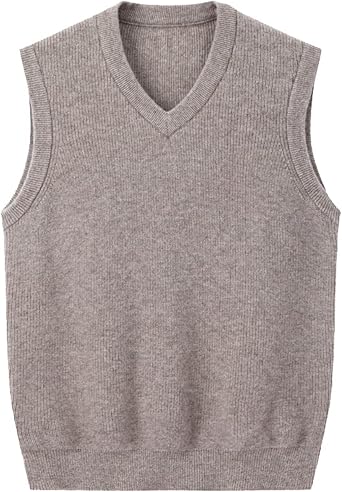 HNVAVQ Mens Sweater Vests 100% Cashmere V-Neck Knitwear Jumper Business Waistcoat Sleeveless Pullover Warm Gilet