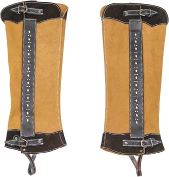 M-Royal Saddles Charro Gamuza Polainas Dark Miel Charros Chaps
