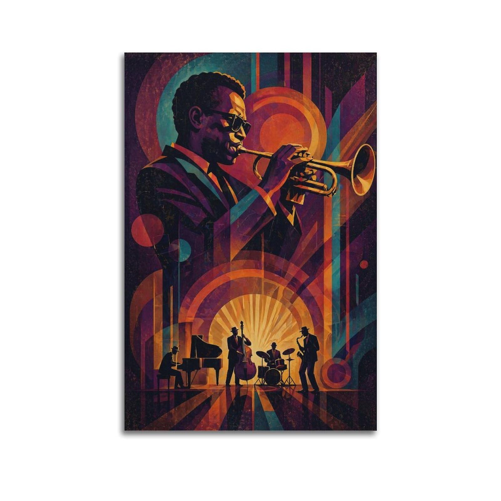 Okngb Unframe-Style Vintage Harlem Music Poster Jazz Legendary Trumpeter Decorative Painting Canvas Art Picture 24X36inch(60X90cm)