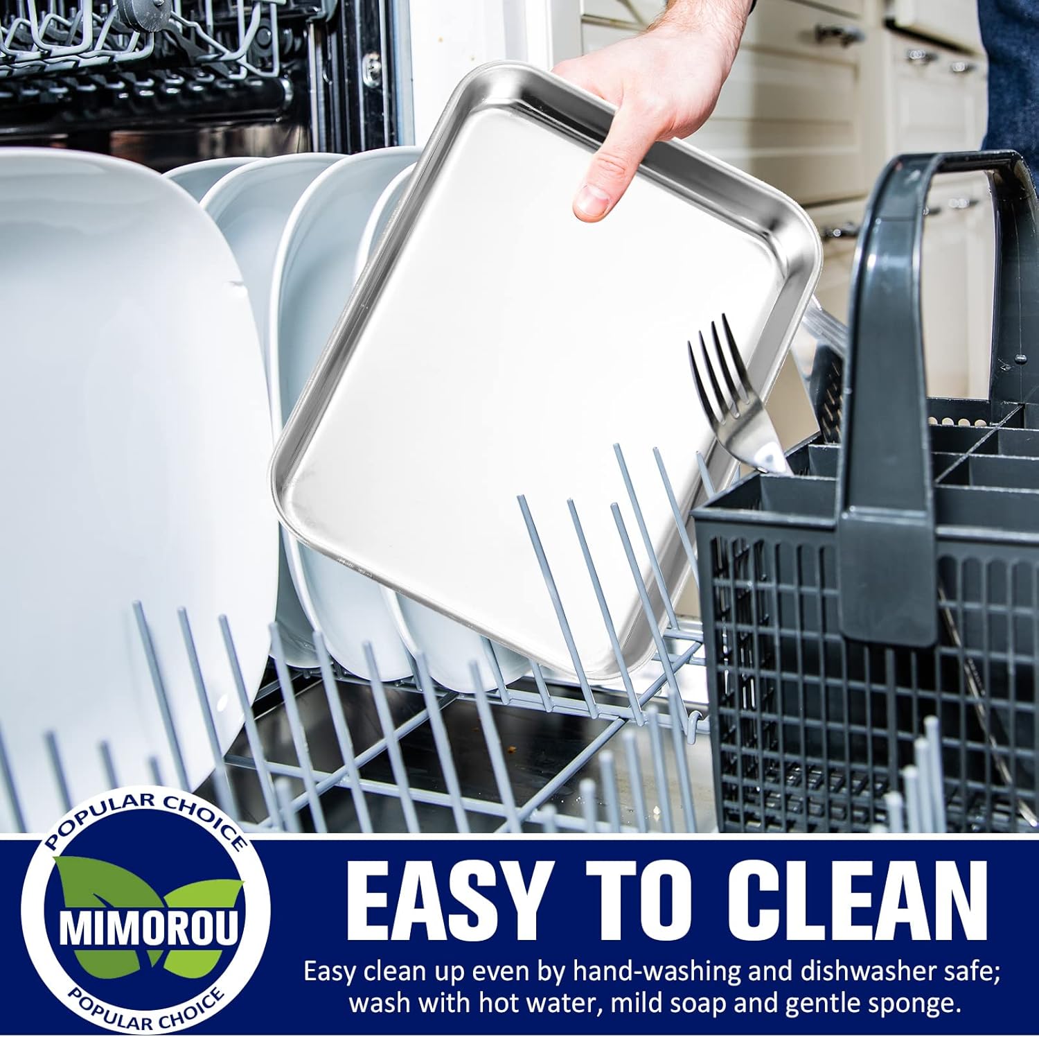 Mimorou 12 Pcs Baking Sheet Stainless Steel Cookie Small Metal Sheet Pans Professional Rectangle Oven Trays Kitchen Baking Cooking Oven and Toaster, Dishwasher Safe - Image 5