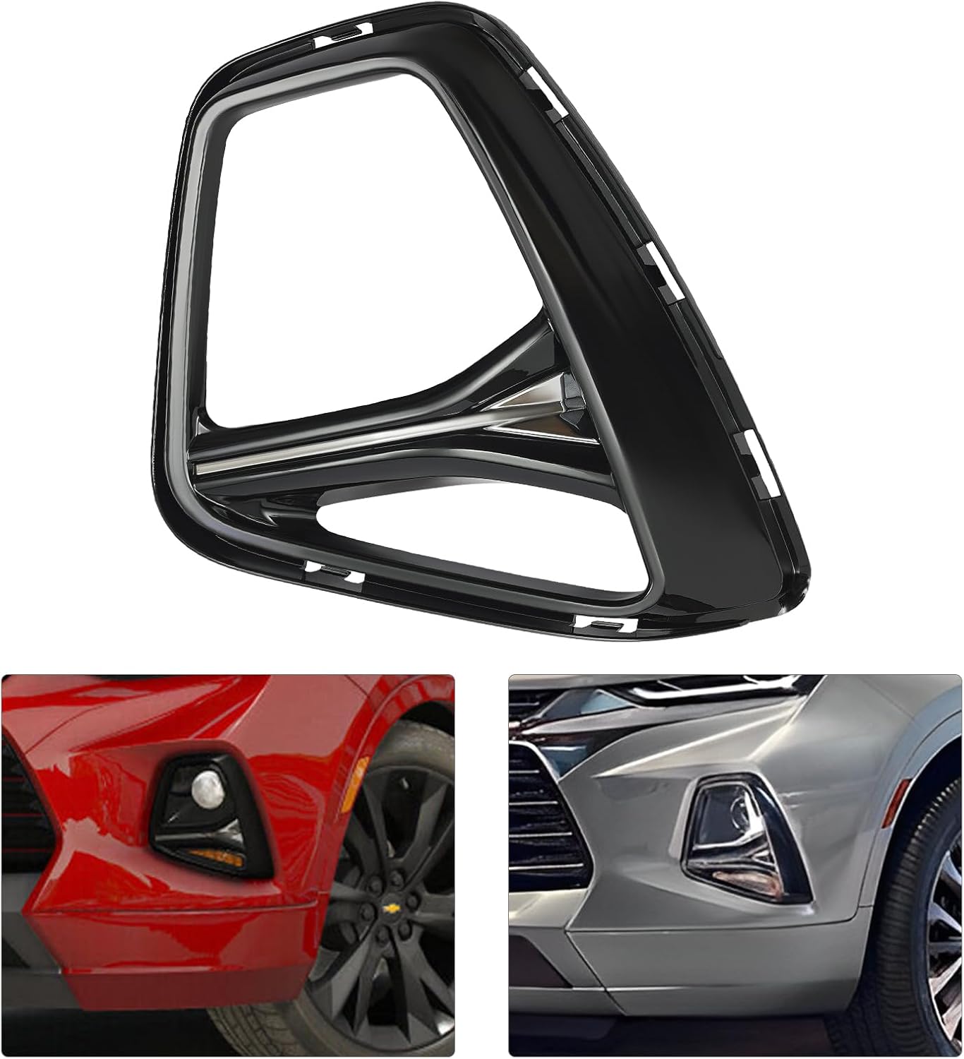 Headlight Lamp Bezel Compatible with Chevy Blazer Premier 2019-2022, Driver Side Black Headlight Assembly 84538966, 84538967 (Driver Side)