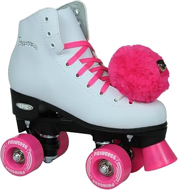 Epic Skates Pink Princess Girls Quad Roller Skates